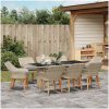 Matgrupp 9 pcs Ljusgrå vidaXL 190 x 80 x 74 cm – miniatyr 4