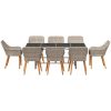 Matgrupp 9 pcs Ljusgrå vidaXL 190 x 80 x 74 cm – miniatyr 7