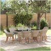 Matgrupp 9 pcs Ljusgrå vidaXL 190 x 80 x 74 cm – miniatyr 1
