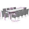 Matgrupp för trädgård med dynor 11delar beige konstrotting&glas vidaXL – miniatyr 7