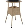 Matgrupp för trädgård med dynor 3 delar beige konstrotting&glas vidaXL – miniatyr 4