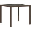 Matgrupp för trädgård med dynor 3 delar brun konstrotting&glas vidaXL 90 x 90 x 75 cm – miniatyr 4