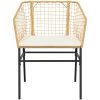 Matgrupp för trädgård med dynor 3 delar brun polyrotting glas vidaXL 80 x 80 x 74 cm – miniatyr 5