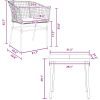 Matgrupp för trädgård med dynor 3 delar brun polyrotting glas vidaXL 80 x 80 x 74 cm – miniatyr 10