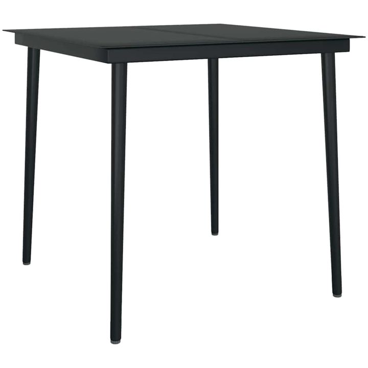 Matgrupp för trädgård med dynor 5 delar brun polyrotting glas vidaXL 80 x 80 x 74 cm – bild 6