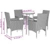 Matgrupp för trädgård med dynor 5 delar svart konstrotting&glas vidaXL – miniatyr 7
