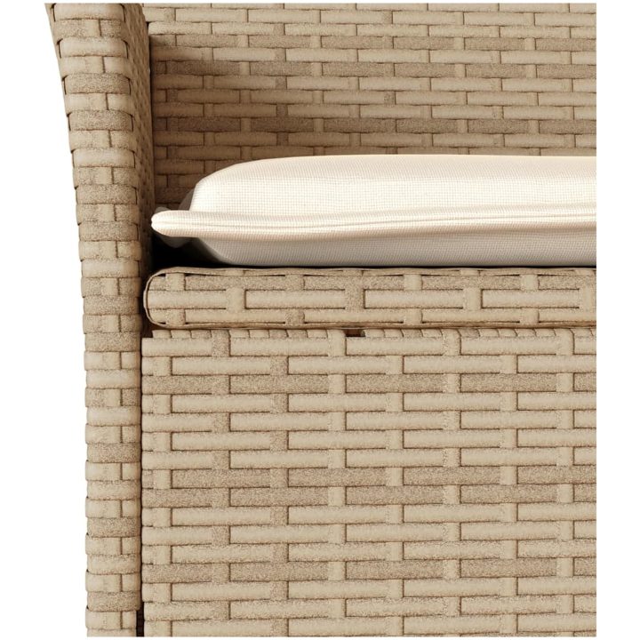 Matgrupp för trädgård med dynor 7 delar beige konstrotting&glas vidaXL 190 x 90 x 75 cm – bild 5