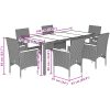 Matgrupp för trädgård med dynor 7 delar beige konstrotting&glas vidaXL 190 x 90 x 75 cm – miniatyr 7