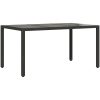 Matgrupp för trädgård med dynor 7 delar svart konstrotting&glas vidaXL 150 x 90 x 75 cm – miniatyr 4