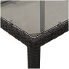 Matgrupp för trädgård med dynor 7 delar svart konstrotting&glas vidaXL 150 x 90 x 75 cm – miniatyr 6