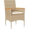 Matgrupp för trädgård med dynor 9 delar beige konstrotting&glas vidaXL – miniatyr 3