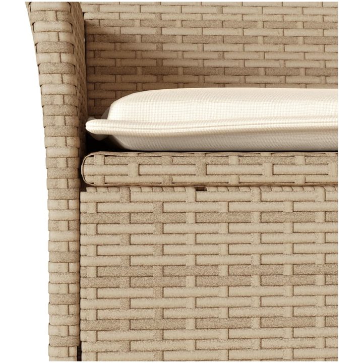 Matgrupp för trädgård med dynor 9 delar beige konstrotting&glas vidaXL – bild 5