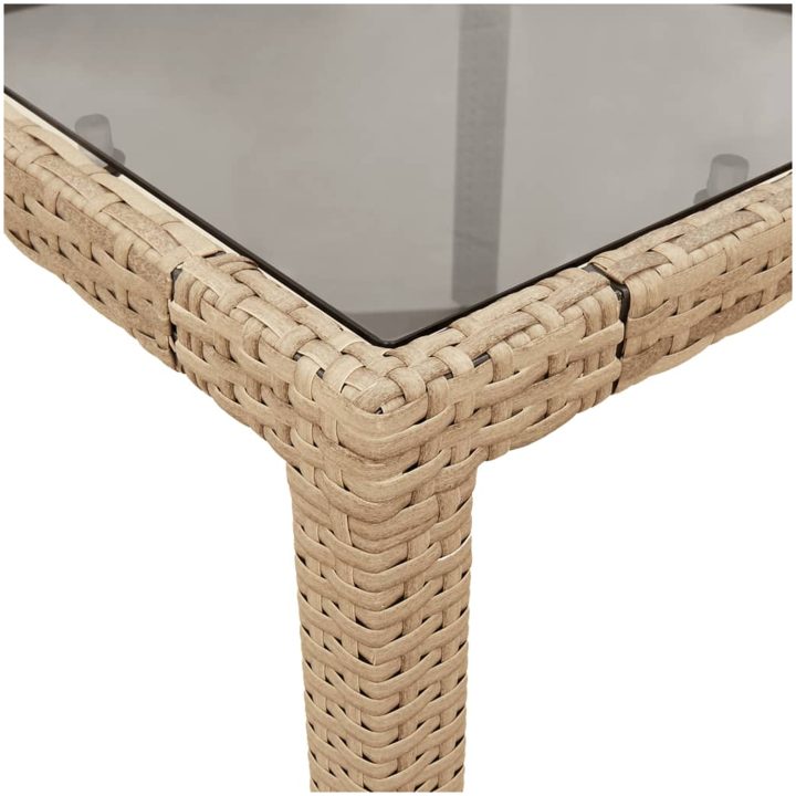 Matgrupp för trädgård med dynor 9 delar beige konstrotting&glas vidaXL – bild 6
