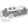 Matgrupp för trädgård med dynor 9 delar beige konstrotting&glas vidaXL – miniatyr 7
