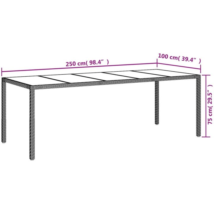 Matgrupp för trädgård med dynor 9 delar beige konstrotting&glas vidaXL – bild 9