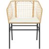 Matgrupp för trädgård med dynor 9 delar brun polyrotting glas vidaXL 200 x 100 x 74 cm – miniatyr 7