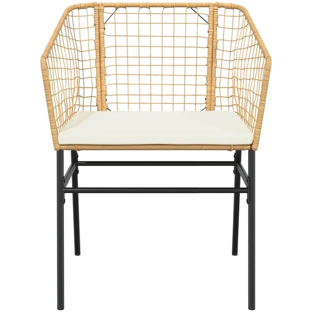 Matgrupp för trädgård med dynor 9 delar brun polyrotting glas vidaXL 200 x 100 x 74 cm – bild 7