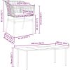 Matgrupp för trädgård med dynor 9 delar brun polyrotting glas vidaXL 200 x 100 x 74 cm – miniatyr 10