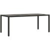 Matgrupp för trädgård med dynor 9 delar svart konstrotting&glas vidaXL 190 x 90 x 75 cm – miniatyr 4