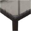 Matgrupp för trädgård med dynor 9 delar svart konstrotting&glas vidaXL 190 x 90 x 75 cm – miniatyr 6