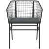 Matgrupp för trädgård med dynor 9 delar svart polyrotting glas vidaXL 200 x 100 x 74 cm – miniatyr 6