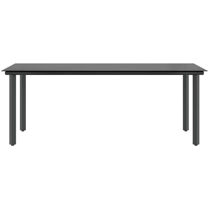 Matgrupp för trädgård med dynor 9 delar svart polyrotting glas vidaXL 200 x 100 x 74 cm – bild 7