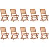 Matgrupp för trädgården 11 delar 280x90x75 cm massivt akaciaträ vidaXL – miniatyr 3
