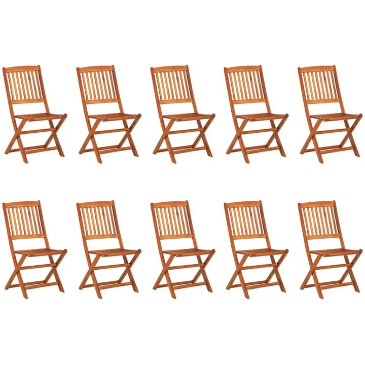 Matgrupp för trädgården 11 delar 280x90x75 cm massivt akaciaträ vidaXL – bild 3