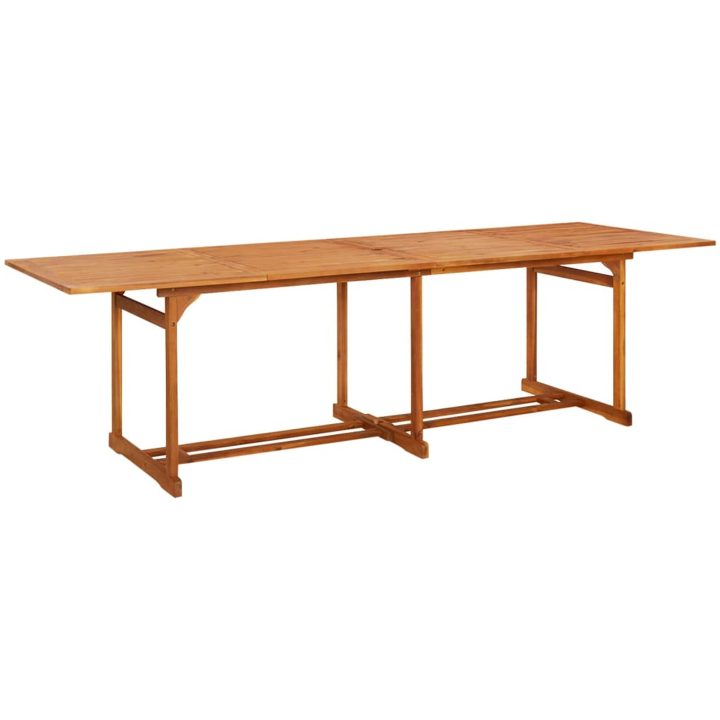 Matgrupp för trädgården 11 delar 280x90x75 cm massivt akaciaträ vidaXL – bild 6