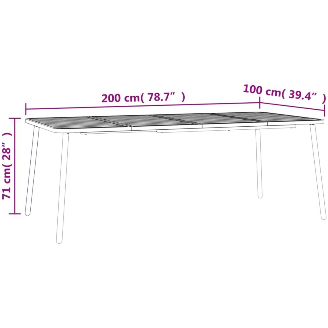 Matgrupp för trädgården 11 delar antracit stål vidaXL 200 cm table length – bild 11