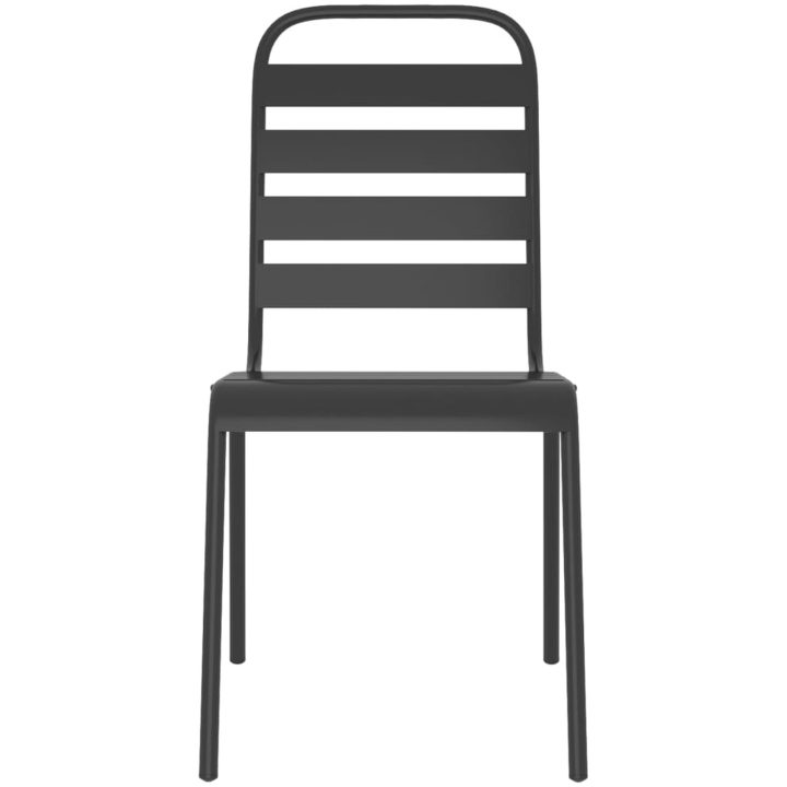 Matgrupp för trädgården 11 delar antracit stål vidaXL 200 cm table length – bild 6