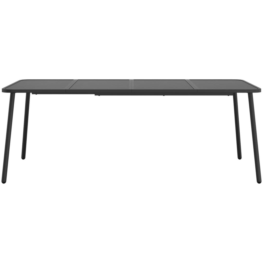 Matgrupp för trädgården 11 delar antracit stål vidaXL 200 cm table length – bild 8