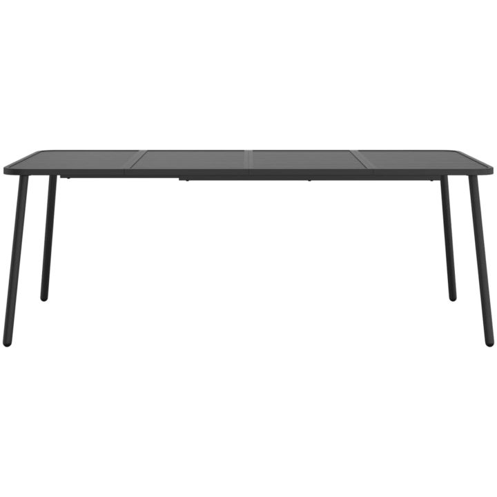 Matgrupp för trädgården 11 delar antracit stål vidaXL 200 cm table length – bild 8