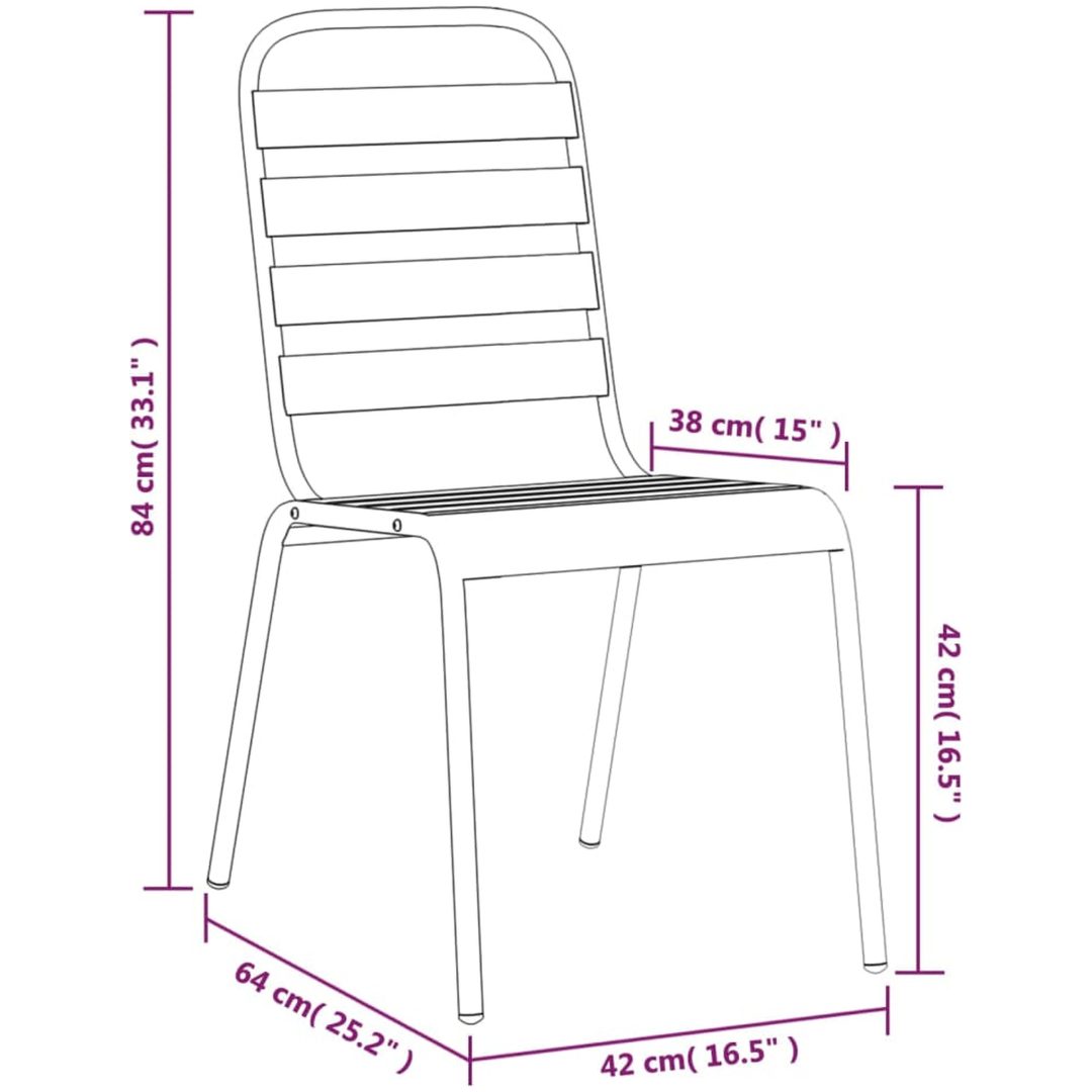 Matgrupp för trädgården 11 delar antracit stål vidaXL 200 cm table length – bild 10