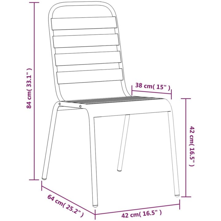 Matgrupp för trädgården 11 delar antracit stål vidaXL 200 cm table length – bild 10