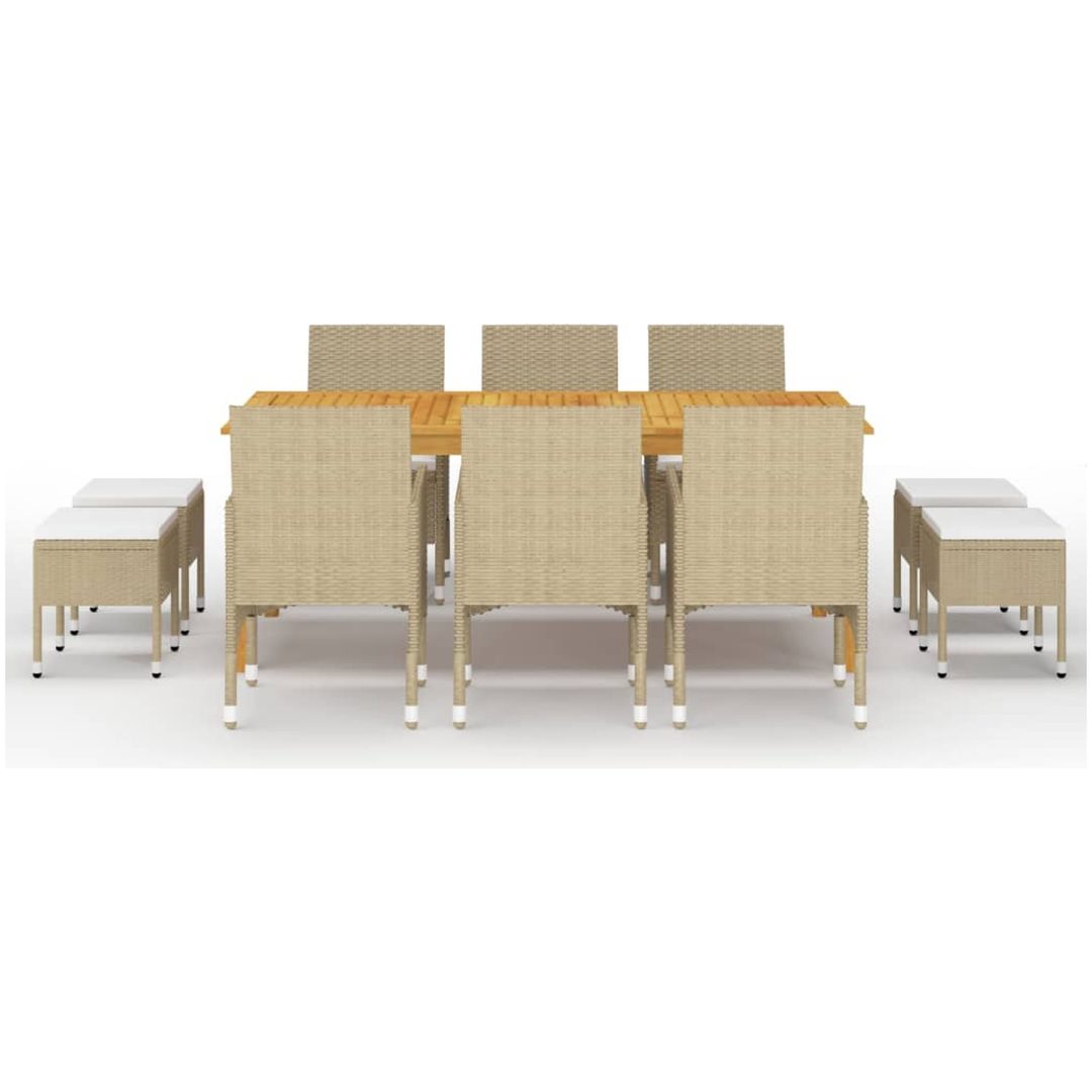 Matgrupp för trädgården 11 delar beige vidaXL – bild 2