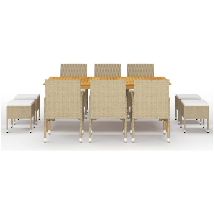 Matgrupp för trädgården 11 delar beige vidaXL – bild 2