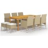 Matgrupp för trädgården 11 delar beige vidaXL – miniatyr 1