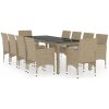 Matgrupp för trädgården 11 delar konstrotting beige vidaXL 250 cm bordslängd – miniatyr 2