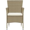 Matgrupp för trädgården 11 delar konstrotting beige vidaXL 250 cm bordslängd – miniatyr 5
