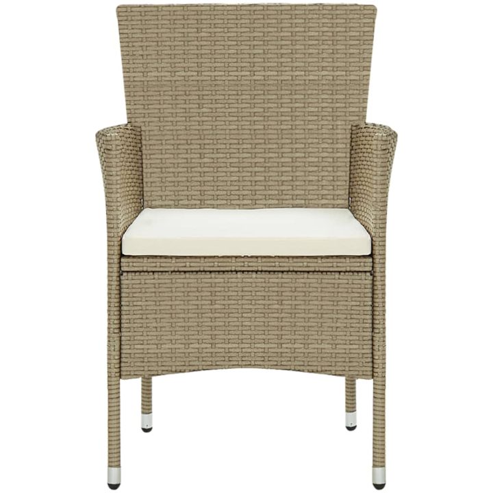 Matgrupp för trädgården 11 delar konstrotting beige vidaXL 250 cm bordslängd – bild 5