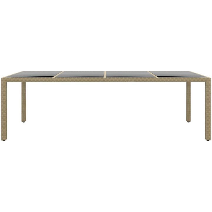 Matgrupp för trädgården 11 delar konstrotting beige vidaXL 250 cm bordslängd – bild 7