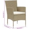 Matgrupp för trädgården 11 delar konstrotting beige vidaXL 250 cm bordslängd – miniatyr 8