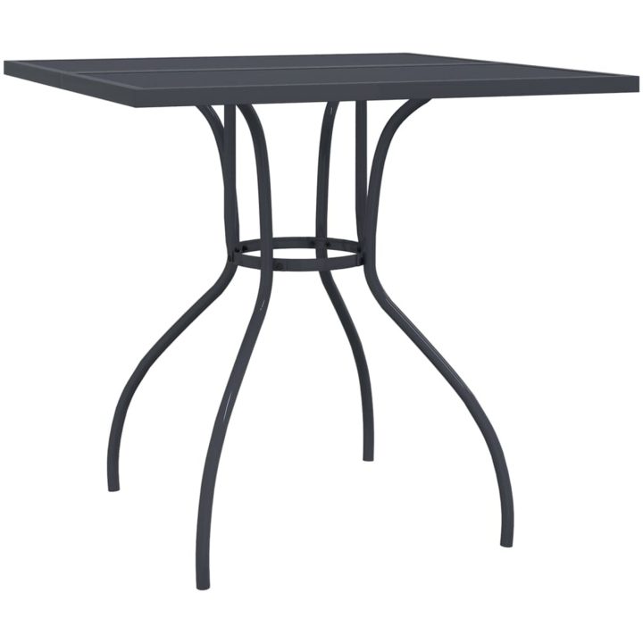 Matgrupp för trädgården 3 delar antracit metallnät vidaXL 80 cm table length – bild 6