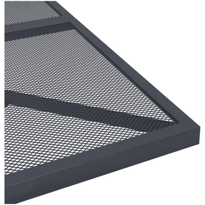 Matgrupp för trädgården 3 delar antracit metallnät vidaXL 80 cm table length – bild 8