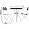 Matgrupp för trädgården 3 delar antracit metallnät vidaXL 80 cm table length – miniatyr 9