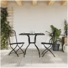 Matgrupp för trädgården 3 delar antracit metallnät vidaXL 80 cm table length – miniatyr 1