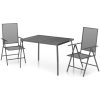 Matgrupp för trädgården 3 delar antracit stål vidaXL 110 cm table length – miniatyr 2