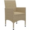 Matgrupp för trädgården 3 delar beige konstrotting och glas vidaXL – miniatyr 8