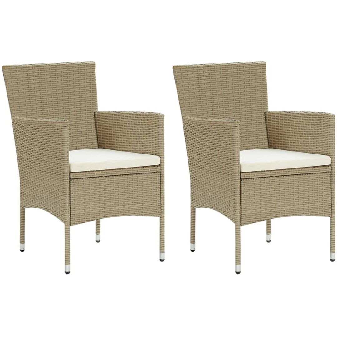 Matgrupp för trädgården 3 delar beige vidaXL – bild 3